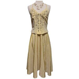 Vintage yellow gold party dress
